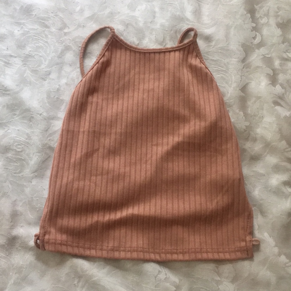 Criss cross orange cropped top